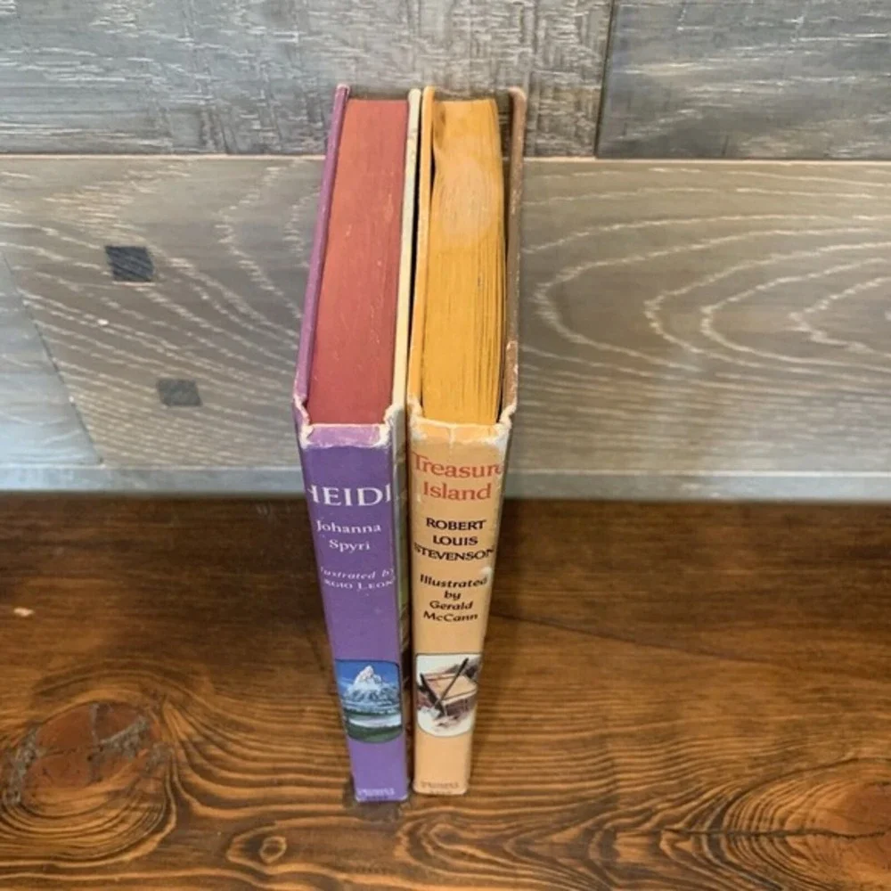 Vtg Heidi Treasure Island Companion‎ Book Lot 2 1963 HB Classroom Library YA